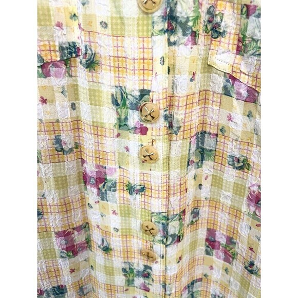 Vintage Tissus Monde Paris Dress Floral Mid Century Modern Buttons Lined M 1960s - Picture 3 of 12